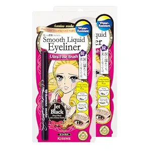 Heroine Make KissMe Smooth Liquid Eyeliner | 0.1mm tip | Jet Black, 2 PK