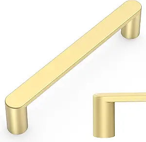 Amerdeco 10 Pack ZH0005MGP Brushed Gold 5 Inch(128mm) Hole Centers Kitchen Cabinet Pulls Hardware Modern Kitchen Handles for Cabinets Cupboard Handles Drawer Pulls