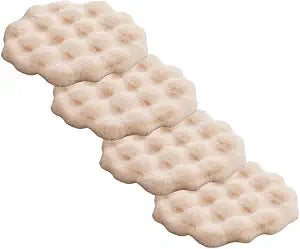 SHENGOCASE Round Faux Rabbit Fur Pet Bed Cushion, 16 inches, Cat Tree Tower Replacement Pad, 4-Pack (Beige)