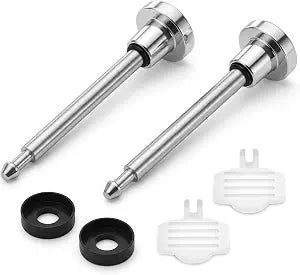 QWORK Tub Spout Diverter Repair Kit 2-Set Replacement Metal Valve Stem, Gate and Cup Seal for Leaky Bathtub Faucet Universal Repair Parts for Home Bathroom