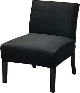 Velvet Accent Chair Cover Slipcover, Armless Stretch Super Soft Thick Velvet Chair Slipcovers for Armless Chair Furniture Protector with Elastic Bottom, Black
