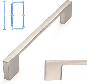 KOOFIZO 10 Pack 5 Inch Brushed Nickel Kitchen Cabinet Pulls Stain Nickel Cabinet Handles Silver Cabinet Hardware for Kitchen Cabinets Drawer P01 Dresser Cupboard Bedroom Bathroom