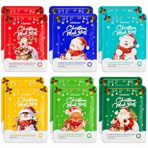 12PCS Christmas Facial Masks for Stocking Stuffers,Face Mask Set for Women