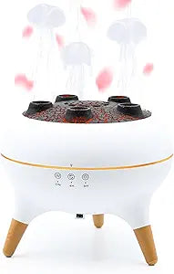 Jellyfish Diffuser Humidifier with Music Rhythm Mist, 250ml Cool Mist Ultrasonic Aromatherapy Humidifier with 7 LED Colors, Remote Control & Timer for Desk, Bedroom, Nursery