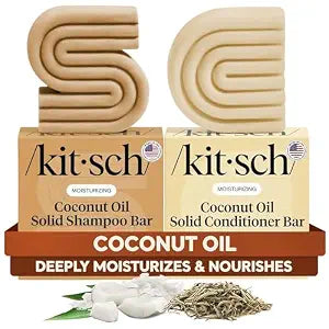 Kitsch Coconut Oil Shampoo and Conditioner Set – Made in USA, 2 pcs