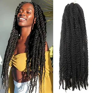 8 Packs Marley Twist Braiding Hair 24 Inches Cuban Twist Hair 1B