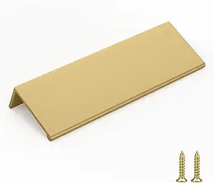 Goldenwarm 30 Pack Gold Finger Edge Pulls Drawer Finger Pulls Champagne Gold Kitchen Hardware Handles Bedroom Dresser Drawers,3-3/4in Hole Center