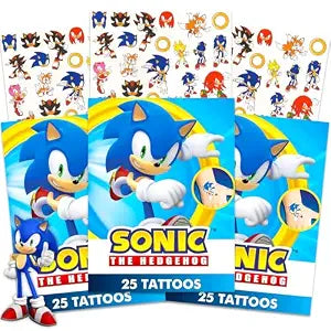 75 Pcs Sonic the Hedgehog Temporary Tattoos for Boys Bundle