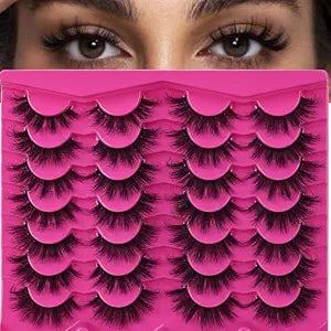 False Eyelashes Wispy Faux Mink Lashes Voluminous Handmade Fake Eyelashes Natural Look 14 Pairs Pack Luxury Cat Eye Lashes,by INSPEAUTY