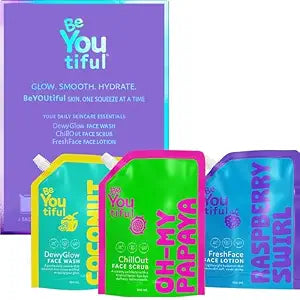 BeYoutiful 3 Step Teen Skin Care Kit, Face Scrub, Trendy Squeeze, Face Wash