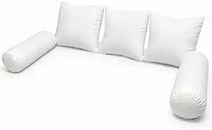 Twin Size Bolster & Back Pillow Inserts Replacement Set with 3D Cotton Filling,Bolster Cushions for Outdoor or Indoor Twin Daybed,Insert ONLY