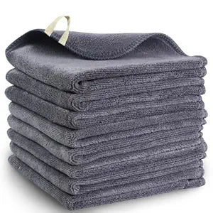 Nugilla Makeup Remover Cloth 12 x 12 Inch, Reusable Makeup Remover Towels for Washing Face, 8 Pack Washable Microfiber Face Cloth Fast Drying Washcloth, Grey