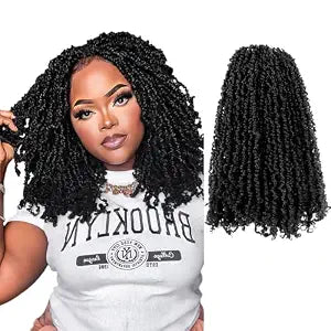 Short Yanky Twist Crochet Hair for Black Women 12 Inch 10 Pcs,1B