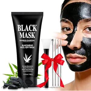 Blackhead Remover Mask, Charcoal Peel Off Face Mask 3.53oz, Black Head Remover for Face &Nose, With Brush, Extractor Tool, Deep Pore Cleansing Dirt, Excess Oil for Men & Women