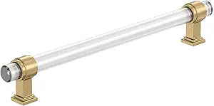 Amerock BP36661CCZ | Clear/Champagne Bronze Cabinet Pull | 8 inch (203 mm) Center-to-Center Cabinet Handle | Glacio | Drawer Pull | Kitchen Cabinet Handle | Furniture Hardware