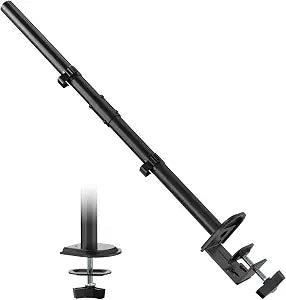 31.6" Steel Extra Tall 2-Section Monitor Arm Pole with C-Clamp/Grommet Base