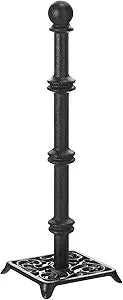 Mifoci Black Paper Towel Holder Countertop Cast Iron Standing Paper Roll Holder with Anti Slip Weighted Base Farmhouse Tissue Towel Stand for Kitchen Counter Fits Standard Large Size Tissue(Square)