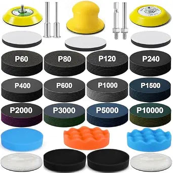 137Pcs 3 Inch Sanding Disc Polishing Kit, Headlight Restoration Kit