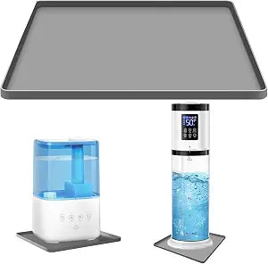 Humidifier Mat Humidifiers Drip Pan for Room Leaks, Silicone Mat for Bedroom Humidifiers with Raised Edge, Humidifier Tray Floor Mat Table Pad, Non-Slip Waterproof Pan Size 17"x15"