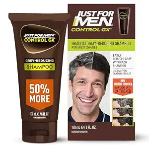 Just for Men Control GX Gray Reducing Shampoo, Keratin, 6 Fl Oz (1 Pack)