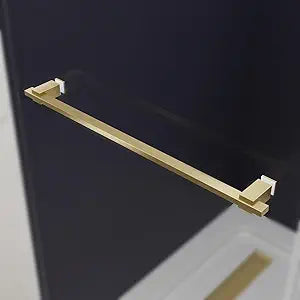 Glass Shower Door Handle Towel Bar 540MM Stainless Steel Sliding Shower Door Handle Replacement for Commercial and Residential Glass Doors Brushed Gold