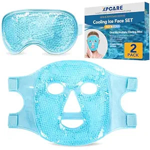 XPCARE Colding Ice Face Mask and Cooling Eye Mask for Puffy Eyes (Blue)