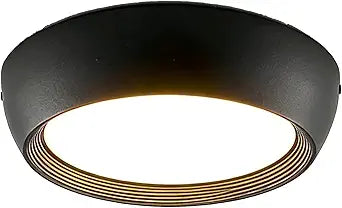 Modern Indoor and Outdoor Flush Mount Ceiling Light, 120V 22W 3000K 8.2 inch Round Exterior Wall Lamp for Patio Balcony Terrace,IP65 All Aluminum Sealed Damp Porch Ceiling Light Black