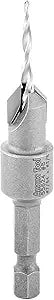 Amana Tool Carbide Tipped 82 Degree Countersink Tapered Drill Bit, 55624, Screw 8, 3/8 Dia x 7/64 Drill D x 1/4 Hex Shank
