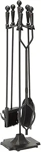 UniFlame Black 5-Piece Fireplace Tools Set with Ball Handles (T51030BK)