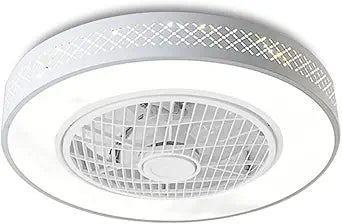 Gdrasuya10 20" LED Ceiling Fan Light Remote Control Flush Mount Ceiling Fan Lamp Bedroom Living Room Dining Room Stepless Dimmable Fan Light 3 Speed Ceiling Fan Chandelier