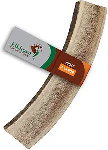 Elkhorn Premium Chews Elk Antlers for Dogs, X Large (6-10") Split, 1 Pack, All Natural Dog Chew for X Large Dogs, Premium Naturally Shed Antler Bone for Aggressive Chewers, Sourced in the USA