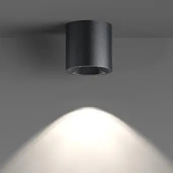 JAYMP Modern LED Ceiling Light 4000K Dimmable 24W COB Black Surface Mount Cylinder Accent Down Light for Living Room Hallway Laundry Room