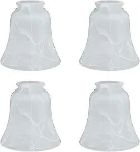 Aspen Creative 23030-4 Transitional Alabaster Bell Shape Ceiling Fan Glass Shade 2-1/8" Fitter, 4-3/4" D x 4-3/4" H, 4 Pack