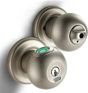Buoan Fingerprint Door Lock, Smart Fingerprint Door Knob with Lock, Biometric Door Lock, Keyless Thumbprint Entry Door Lock for Bedrooms, Hotels, Apartments, Offices and Garages