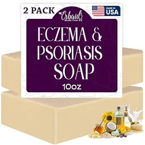 Eczema Soap Bar for Face and Body ��� All Natural Dermatitis, Psoriasis Treatment for Dry Itchy Sensitive Skin Relief ��� Gentle Detoxifying, Healing, Anti-Itch, Oatmeal Goat Milk Wash for Kids, & Adults