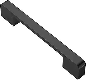 Alzassbg 10 Pack Matt Black Cabinet Pulls, 5 Inch(128mm) Hole Centers Kitchen Hardware Cabinet Handles Rectangle Pulls for Cabinets AL3055MB