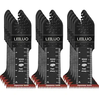 LEILUO 15Pcs Oscillating Tool Blades for Wood, Japanese Teeth Fast Cut