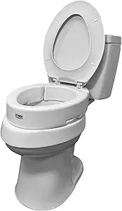 Carex Health Brands Hinged Elongated Toilet Seat Riser, Adds 3.5 Inches of Height to Toilet, 300 Pound Weight Capacity, Raised Toilet Seat, White (FGB32100 0000)