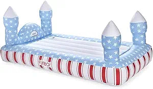 FUNBOY Twin Inflatable Red White Blue Castle Air Mattress with Portable Storage Bag, for 4th of July Sleepovers, Travel & Camping