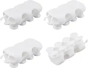 4 Pieces TPR Shower Head Holder with Suction Cup Adjustable Universal Shower Wand Bracket for Bathroom, No Drilling Installation, Relocatable and Reusable(White)