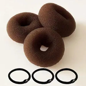 3 Pcs Brown Hair Bun Maker - Hair Donut Set for Kids Girls Women(Medium)