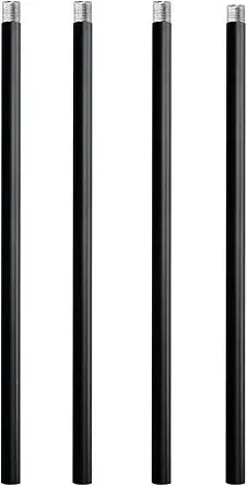 N//A HALIGATE Matte Black M12 Threaded Extension Rod for Pendant Light, Island Lighting, Chandeliers,Lighting Fixture Downrods & Stems,12 Inches