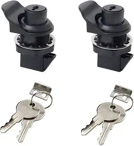 HOWDIA 2Pcs Push Button Lock Glove Box Latch Replacement, Glove Compartment Latch Golf Cart Lock Accessories for Truck Tool Box Marine Use, Press the Switch