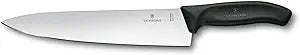 Victorinox Chef Knife 8 Inch - Swiss Classic Straight Edge Chefs Knife, Kitchen Knife with Stainless Steel Blade, Ergonomic Non-Slip Handle, Dishwasher Safe, Black