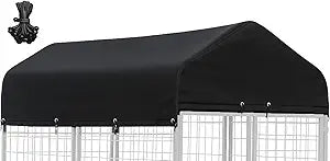 Outdoor Dog Kennel Cover 8'Dx4'W UV Resistant Waterproof Full Coverage for Dog Kennel Replacement Cover