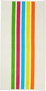 Loon & Lake Luxury Beach Towels Set of 2 - Retro Stripes | 2 Pack 30" x 60" | Crafted from 100% Combed Cotton | Ultra Plush & Super Soft | Retro Collection 1984