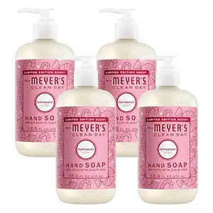 Mrs. MEYER'S CLEAN DAY Peppermint Liquid Hand Soap Peppermint, 12.5 Fl Oz (Pack of 4)