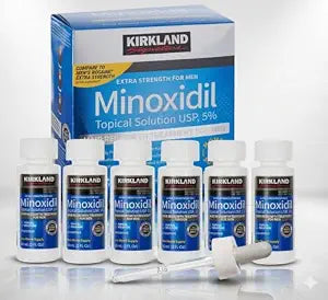 Kirkland Signature Minoxidil Topical Solution USP 5%, Extra Strength Hair Regrowth Treatment for Men, 6 Months Supply, Total 12 Fl Oz