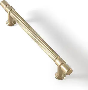 Goo-Ki Champagne Bronze Zinc Alloy Cabinet Handles 6 Pack - 5''(128mm) Hole Center Affordable Luxury Cabinet Pull Hardware for Bedroom, Kitchen, 9621