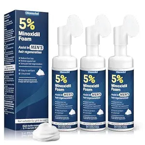 5% Minoxidil Foam Hair Growth for Men Receding Hairline 3 Pack 2.11oz Each